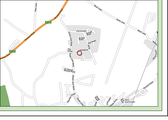 Rackheath map